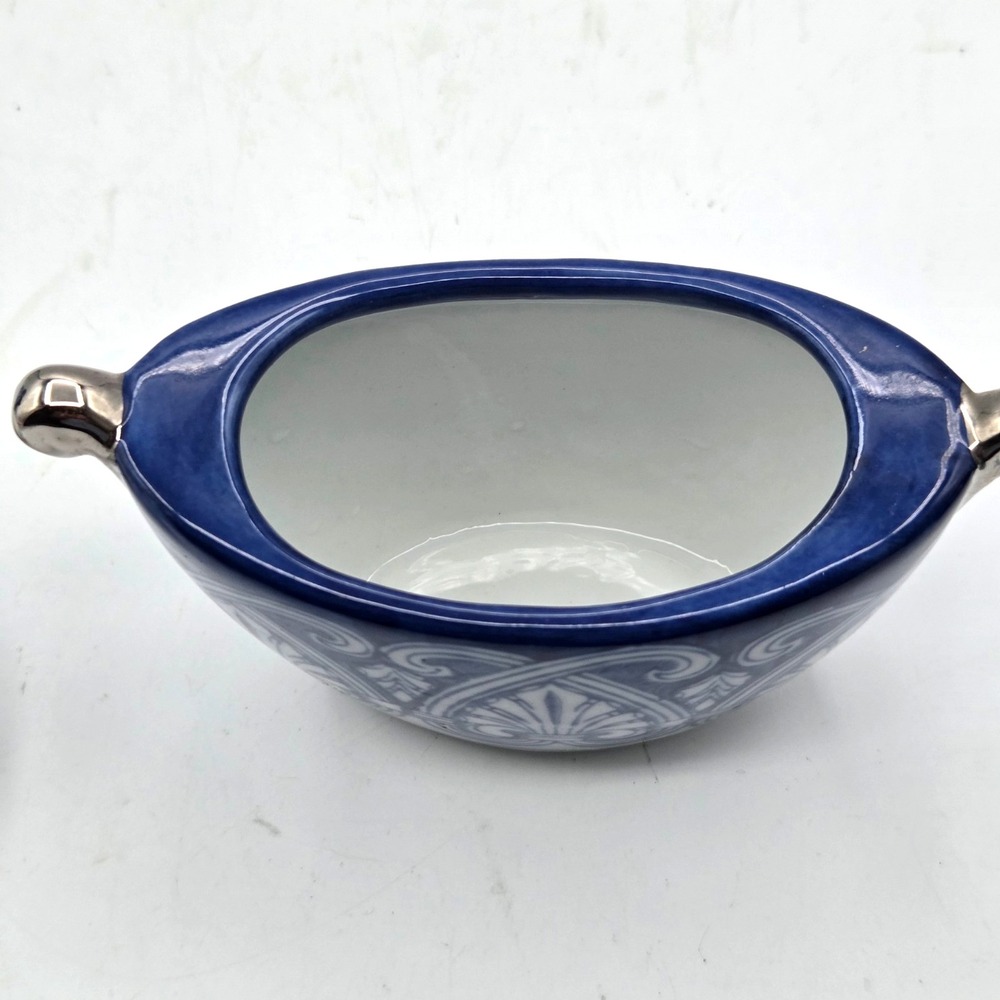 Bombay Arabesque Tile Pattern With Platinum Trim Creamer & Sugar Bowl Set - Picture 8 of 9